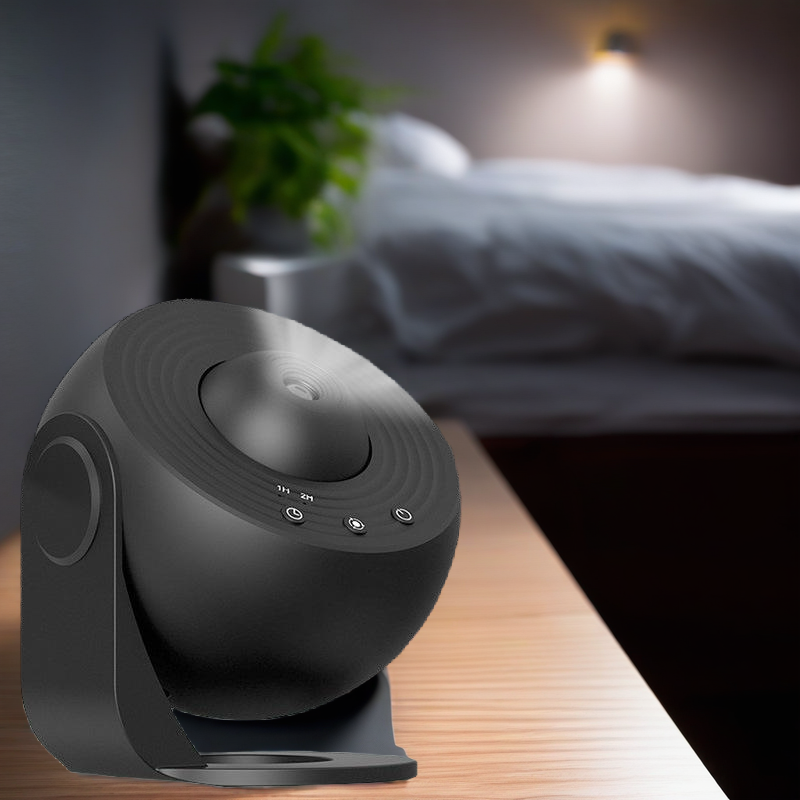 Auroom projector on a nightstand